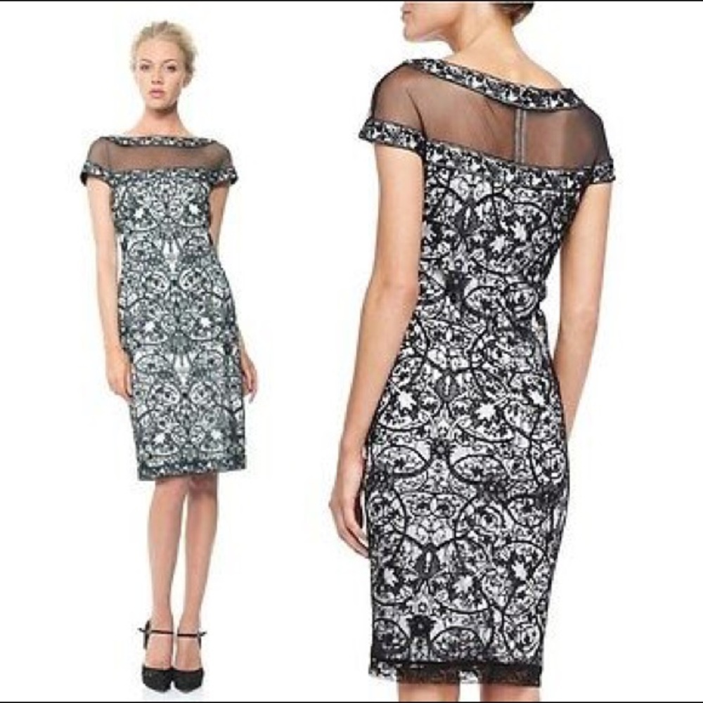 Tadashi Shoji Lace Illusion Sheath Cocktail Dress